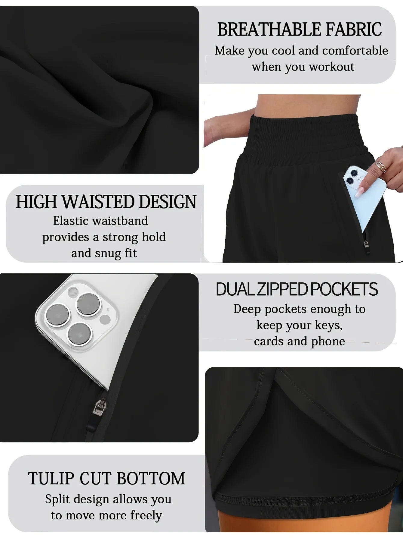 Women's High-Waist Elastic Running Shorts