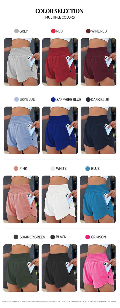 Women's High-Waist Elastic Running Shorts